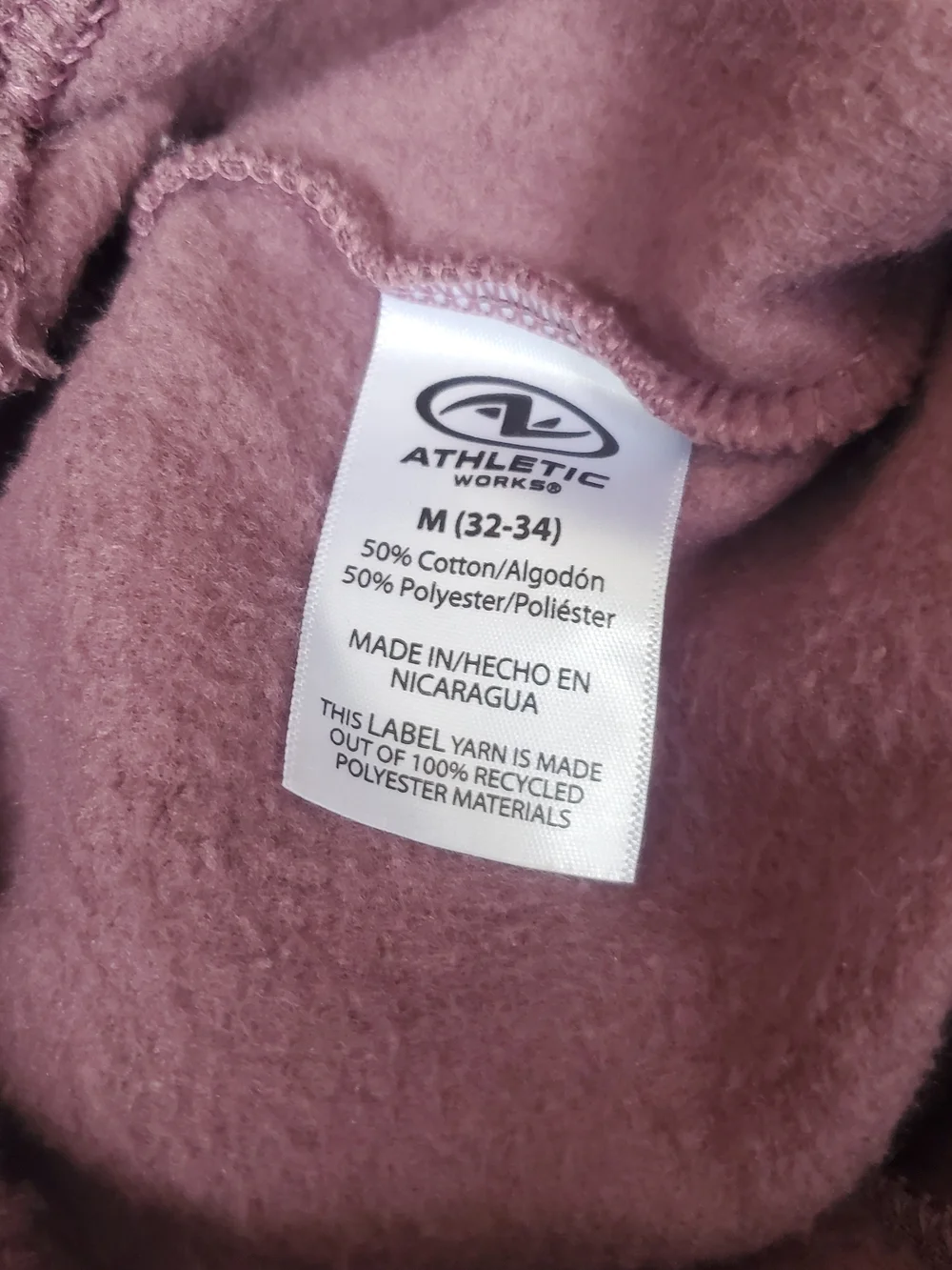 Athletic Works Crewneck Sweater in Mauve and Cream